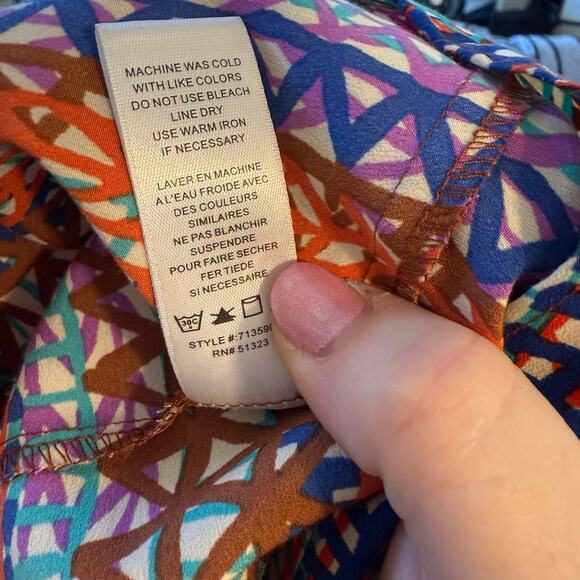 Cece Cynthia Steffe Dress Women 6P Multicolor Maxi Lined Side Zip Beach Resort - Picture 6 of 6